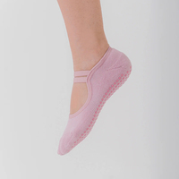 Chaussettes de Pilates antidérapantes personnalisées avec sangles, en coton tricoté, pour yoga et danse, pour femmes