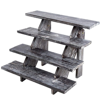 Support de Cupcake en bois rustique affichage de Table de vente au détail noir pour marchandise de beignet alimentaire pour les spectacles d'artisanat stands de marché