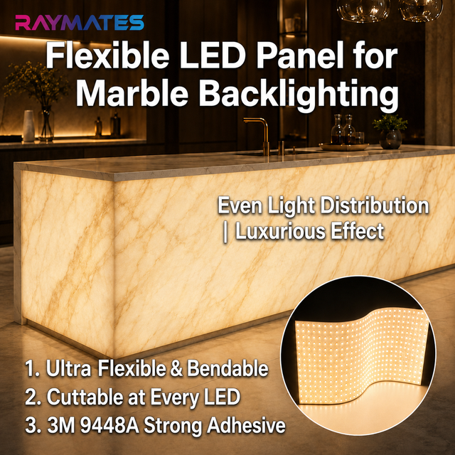 DC24V Dimmable Cuttable Ultra Thin Flex LED Backlight Sheet for Under Cabinet Kitchen Countertop Wardrobe Furniture Home Decor