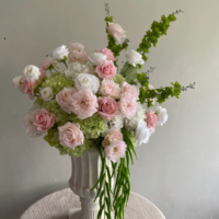 T-FC001 Boules de fleurs artificielles roses blanches 50cm 60cm pour centres de table de mariage, décoration événementielle – Meilleures ventes