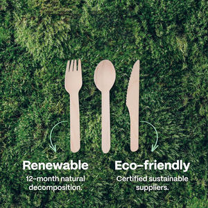 Cubiertos de Bambú Ecológicos y Económicos, Juego de Cubiertos Desechables Biodegradables con Logotipo Personalizado - Product Image 3