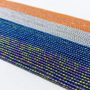 Bestone Mini branelli allentati di vetro rotondi di colori di DIY per la fabbricazione di gioielli filo di cristallo di perle di vetro da 14 pollici