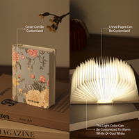 Nouveauté 2026 Lampe pliable en papier en forme de livre, mini lampe livre en ABS, prix raisonnable, design élégant, veilleuse, cadeaux de mariage pour invités