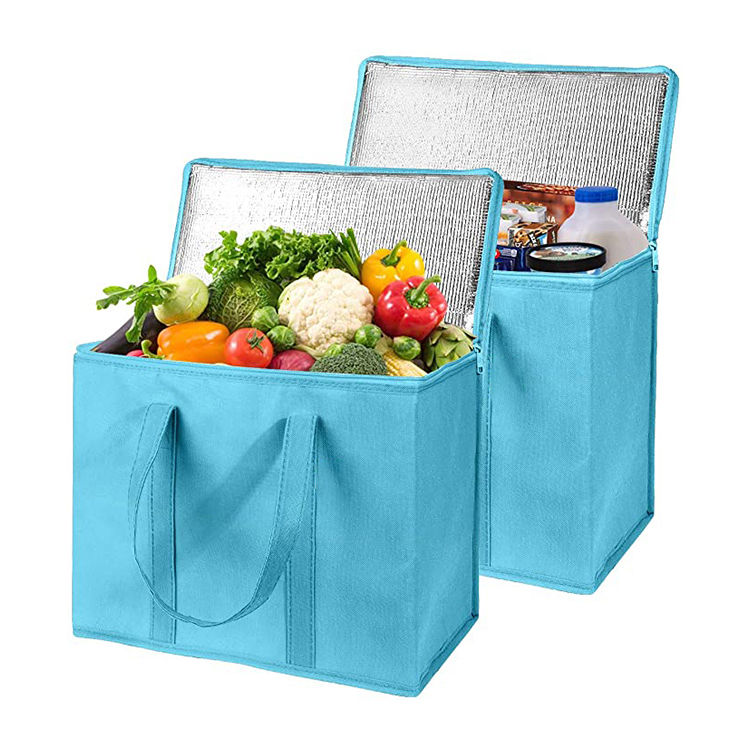 Customized high quality insulated thermal grocery shopping tote cooler bags large
