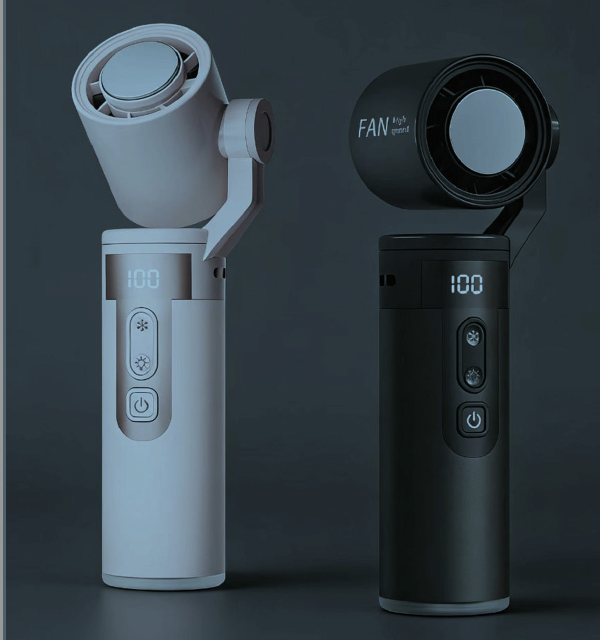 Mini Air Cooling Fan Stepless Adjustment Light Neck Wearable Bright Flashlight 21700mAh Battery Handheld Car Household
