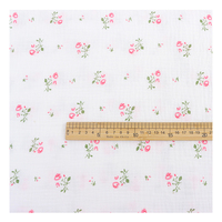 XNZTEX JURAVICHY JF2697 Organischer 100% Baumwoll-Musselin-Stoff mit Modischem Blumendesign, Doppelgaze für Kleidung & Windeln