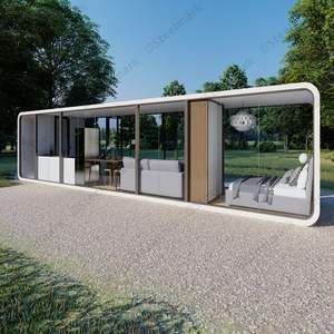 Casa Container in vetro su due lati popolari cabine Apple collegate insieme casa prefabbricata per l'ufficio del ristorante vivente - Product Image 4