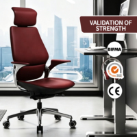 Fauteuil de direction minimaliste en cuir de qualité supérieure avec silhouette élégante et design peu encombrant Tendance pour les bureaux modernes