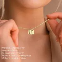 EMANCO Pendentif Breloque Alphabet Personnalisé en Acier Inoxydable Plaqué Or 14K avec Lettre Initiale Gravée et Chaîne à Maillons – Accessoire