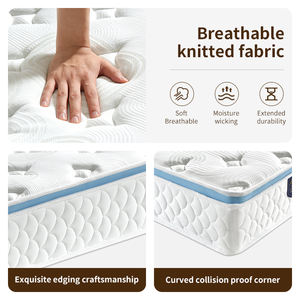 Matelas à ressorts ensachés King Size, 25 cm d'épaisseur, respirant, en tissu tricoté moderne, orthopédique, haute confortation, livré enroulé en boîte - Product Image 2