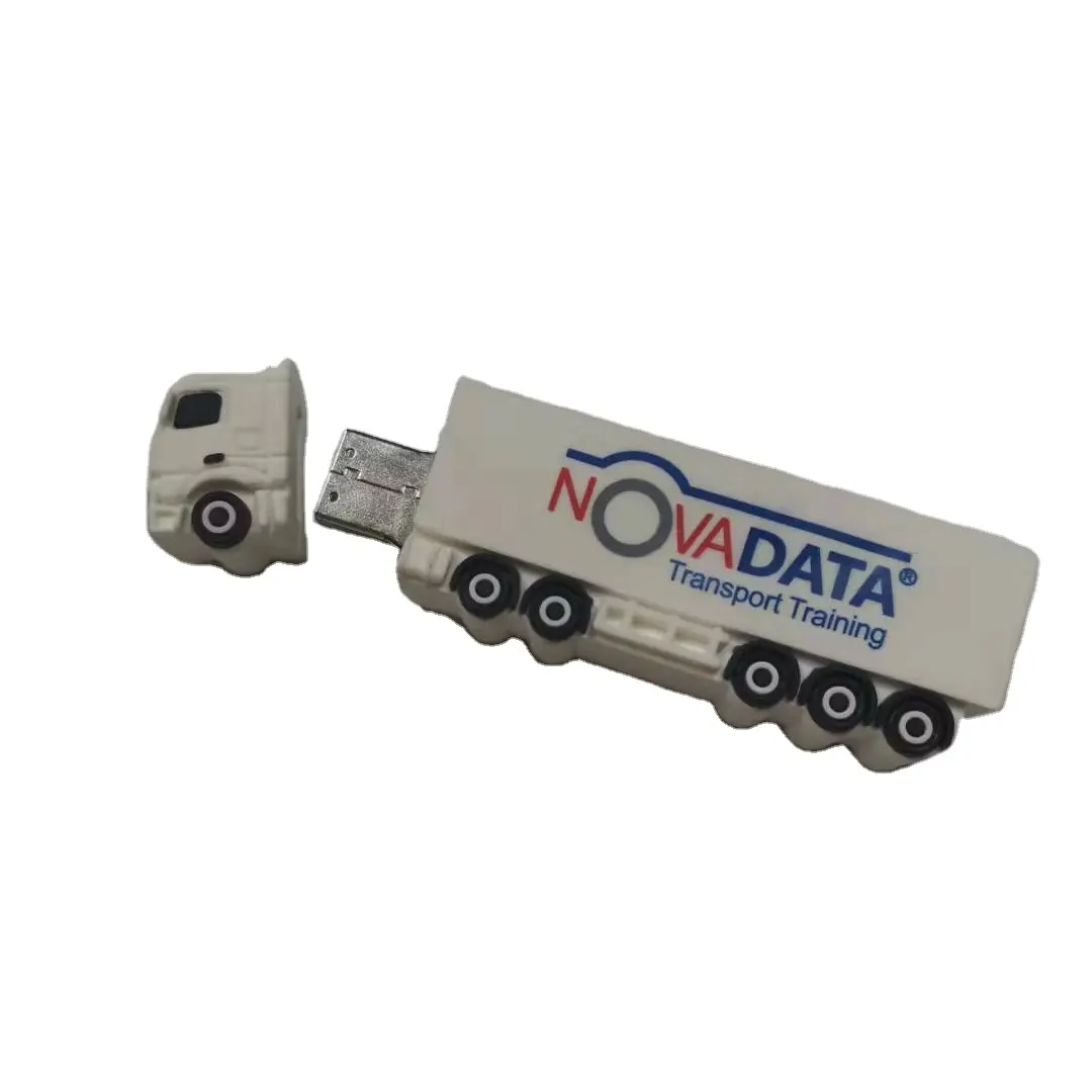 Customized PVC Toy Truck shape Promotional usb flash drive 4GB 8GB USB 2.0 Bus Car shaped pendrive 16GB 32GB 64GB