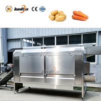 Continue schilmachine van 304 roestvrij staal voor wortelgroenten en fruit, geschikt voor wortelen en aardappelen.