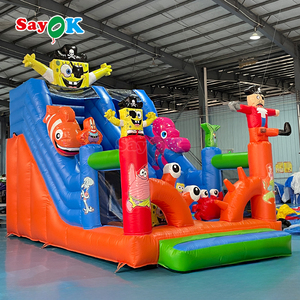 Scivolo Gonfiabile Commerciale Sayok in PVC per Bambini, a Tema Pirata, Grande Scivolo Gonfiabile per Esterni - Product Image 1