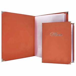 Menus en similicuir en gros avec pochettes transparentes – Couverture de menu personnalisée style livre pour restaurants et bars - Product Image 1