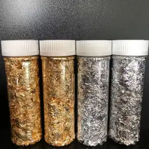 Nouvelles feuilles d'or et d'argent 24 carats Reposteria 2g/flacon pour chocolats et aliments, décorateurs <span class=keywords><strong>professionnels</strong></span>, outils <span class=keywords><strong>de</strong></span> <span class=keywords><strong>pâtisserie</strong></span> Kangkai - Product Image 1
