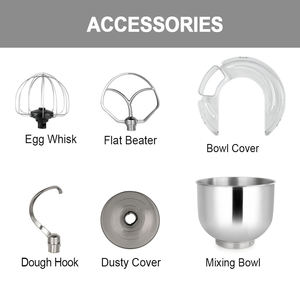 Macchina per il Pane Elettrica da Cucina 5.0L 120V Silenziosa in Acciaio Inossidabile per Uso Domestico, Piccolo Elettrodomestico per Impastare Alimenti - Product Image 6