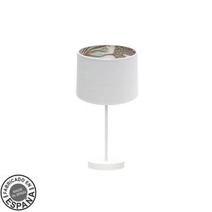 Piccola lampada da tavolo bianca stampata con 1xE14, ideale per illuminare spazi ridotti e decorare con stile. - Product Image 1