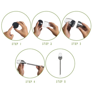 Hejia Solar Garden <b>Light</b> Wine Glass Shape Stainless Steel Simulated Flame Outdoor Ground Mounted <b>LED</b> <b>Light</b> - Product Image 2