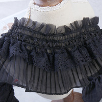 Dentelle plissée organique de haute qualité, prête en stock, 8 cm, dentelle élastique décorée pour robe de fille Lolita