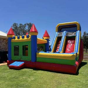 Castillo Inflable Comercial Grande de 20x20 pies, Combo de <span class=keywords><strong>Casa</strong></span> de Brinco Inflable <span class=keywords><strong>para</strong></span> Niños con Tobogán, Brincolines Inflables <span class=keywords><strong>para</strong></span> <span class=keywords><strong>Fiestas</strong></span> en Alquiler - Product Image 4