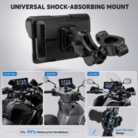 Navegador Bestsonic inalámbrico para aventuras en motocicleta con Android Auto, pantalla de 5 pulgadas de liberación rápida, control por voz, universal para motocicletas.