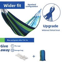 Hamac en toile pour camping et randonnée, simple ou double, rayures colorées, polyester et coton, portable, pour l'extérieur