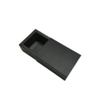 Logo imprimé pliable brillant noir carton artisanat dur tiroir emballage de produit boîtes coulissantes Eco tiroir coulissant Kraft boîte-cadeau