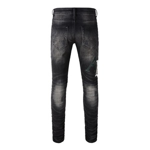 Jeans Amirys de créateur, vente en gros, haute qualité, taille mi-haute, pour le printemps et l'été, streetwear, denim déchiré, vente chaude, taille moyenne - Product Image 4