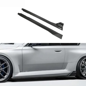 Extensions de jupes latérales en carbone préimprégné finition brillante style AD, accessoires de carrosserie aérodynamiques pour BMW M2 G87 <span class=keywords><strong>2023</strong></span> 2025 - Product Image 1
