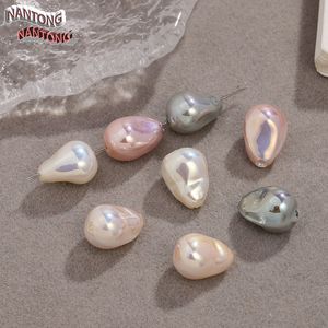 ไข่มุกเทียมทรงหยดน้ำแบบไม่สมมาตรจากหนานทง สีขาวอมชมพู สีเงิน สีเทา ไข่มุกแก้วแบบหลวมสำหรับทำเครื่องประดับ - Product Image 2