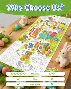 Nappe géante à colorier pour Pâques 35" X 75" - Activités créatives <span class=keywords><strong>de</strong></span> Pâques pour enfants, bannière et affiche géantes en papier - Product Image 5