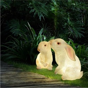 Lampe LED de Sculpture animale simulée de paysage de jardin extérieur, lumière lumineuse en résine fibre de verre Motif <span class=keywords><strong>lapin</strong></span> - Product Image 2