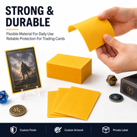 Pochettes pour cartes personnalisées jaunes givrées, transparentes, texture sable fin, robustes, durables, imperméables, impression personnalisée, emballage