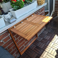 Table suspendue pliante Combohome pour balcon, mobilier d'extérieur, table suspendue en bois massif pour balcon, table pliante en bois pour balcon