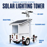 Générateur solaire et diesel portable, remorque lumineuse, lampes LED, tour d'éclairage hybride mobile