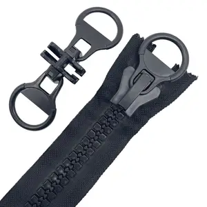 Zip Manufacturer 5# 8# 10# 15# 20# 30# Double Sided Two Puller Plastic Zipper Open End Finish Zipper For Tent