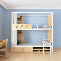 Lits superposés en bois pour appartement, lit capsule bas, mobilier pour auberge de jeunesse et hôtel, lit superposé en acier et bois, approvisionnement direct usine