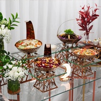 XINGPAI Autres fournitures hôtelières et de restauration, présentoir à desserts de luxe, supports de buffet en acier inoxydable, présentoir de buffet de mariage