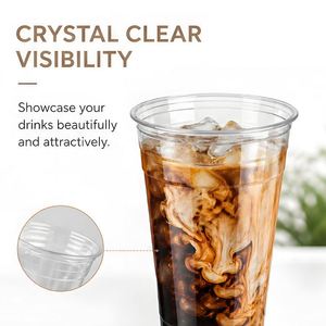 Venta al por mayor de fábrica: Vaso desechable de PET de pared simple de 700ml (24oz) de grado alimenticio para bebidas frías, té boba, café helado, con logotipo personalizado OEM - Product Image 3