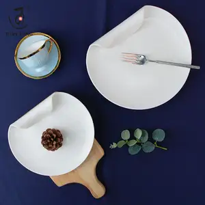点通新款欧式定制logo餐厅餐饮白瓷圆形陶瓷甜点餐盘