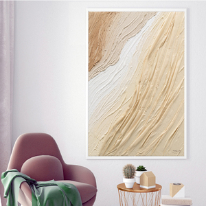 Quadro Moderno in Tela con Texture 3D Effetto Arenaria, Dipinto Astratto di Paesaggio Marino con Onde Oceaniche per Decorazione Soggiorno - Product Image 3