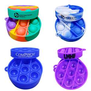 Porte-clés anti-stress en silicone personnalisé avec logo, mini jouet sensoriel à presser, petits pops, porte-clés fidget - Product Image 4