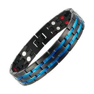 Bijoux fantaisie Bracelet de montre personnalisé Bracelet magnétique en acier inoxydable et breloques Bracelet affichage réglable pour hommes