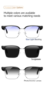 Chống-ánh sáng màu xanh chơi âm nhạc tay miễn phí gọi điện thoại thông minh ai dịch kính ngoài trời Bluetooth w100d âm thanh kính cho nam giới phụ nữ - Product Image 6