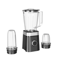 Licuadora Eléctrica Multifuncional RANBEM de 500W, 2 Velocidades, 6 Cuchillas, 1800ml, Carcasa de Acero Inoxidable, Motor de Cobre Puro, Plástico