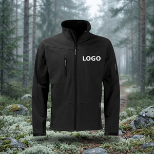 Veste de course pour homme à col haut, coupe-vent, imperméable, séchage rapide, 100% polyester, softshell, hiver, service OEM, Bangladesh - Product Image 3