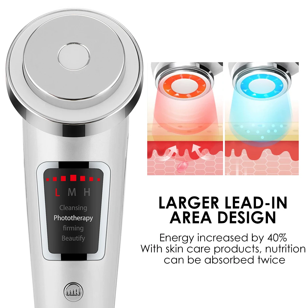 Facial Eye Care Anti Wrinkle Cosmetic Apparatus LED Photon Skin Rejuvenation Beauty Device Hot Compress Face Lifting Massager