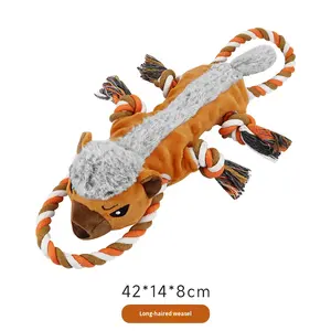 Çevre dostu peluş köpek oyuncak çiğneme dayanıklı ve gıcırtılı pamuk halat Pet oyuncaklar diş temizleme için - Product Image 3