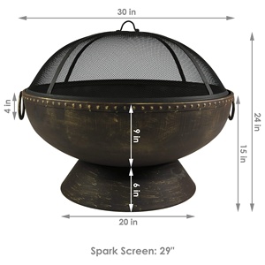 Bol redondo grande de 30 pulgadas para quemador de leña, Bol para fuego para Patio trasero, para exteriores, Top 10 en Amazon - Product Image 3