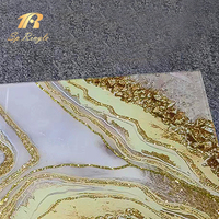 Carreaux de sol en céramique à emboîtement 600x1200mm, design marbre doré, antidérapant, poli, carrelage artistique pour salon